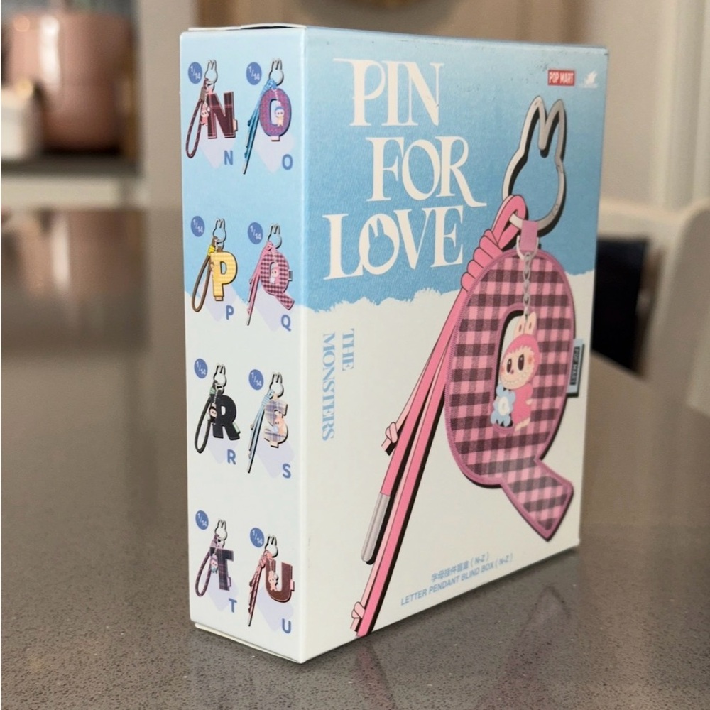 Authentic Popmart Labubu "Pin for Love" Series Letter Pendant - Letter W